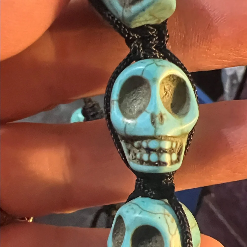 Turquoise Skull Bead Bracelet - Unbranded - Picture 3 of 5